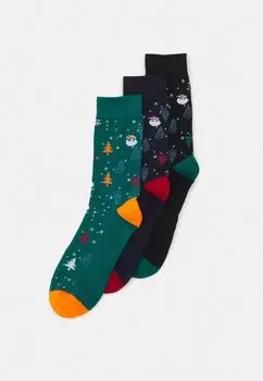 Носки JACXMAS TREE SOCKS GIFTBOX 3 PACK Jack & Jones, темно-синий