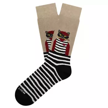Носки Jimmy Lion Artist Cat long, бежевый