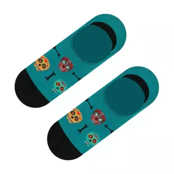 Носки Jimmy Lion Skulls no show, синий/зеленый