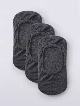 Носки John Lewis Trainer Liner 3 шт, цвет dark grey/marl