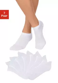 Носки-кеды LASCANA ACTIVE (7 пар в упаковке), имитация пике, белый