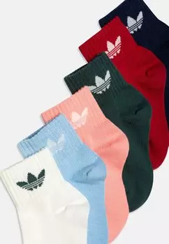 Носки Kids Unisex 6 Pack adidas Originals, чистое небо/ночной индиго/полурозовая искра/командная победа красный