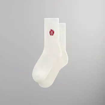 Носки Kith Apple Crest Embroidered Socks, цвет Silk
