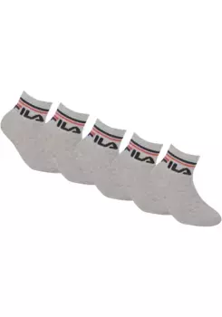 Носки короткие Fila (упаковка, 6 пар), с вязаным логотипом на манжетах, детские носки, серый
