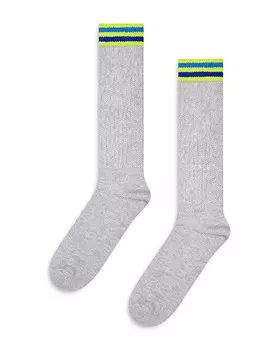 Носки-кроссовки Happy Socks в полоску с напуском, серый