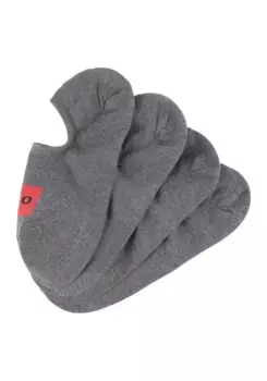 Носки-кроссовки HUGO "2P LOWCUT LABEL COL" (упаковка, 2 пары), с контрастным логотипом, серый