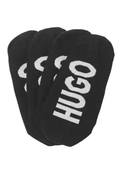 Носки-кроссовки HUGO Underwear "2P INVISIBLE W" (2 пары в упаковке, 2 шт. в упаковке), с надписью логотипа Hugo под подошвой, черный