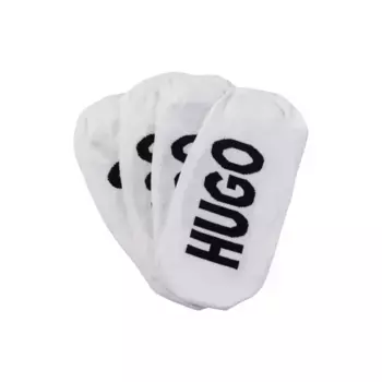 Носки-кроссовки HUGO Underwear "2P INVISIBLE W" (2 пары в упаковке, 2 шт. в упаковке), с надписью логотипа Hugo под подошвой, белый