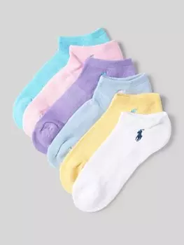 Носки-кроссовки с этикеткой в упаковке по 6 штук Polo Ralph Lauren, светло-розовый