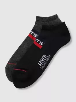 Носки-кроссовки с принтом этикетки, в упаковке 2 шт Levi's, темно-серый