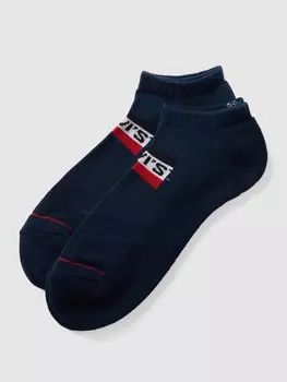 Носки-кроссовки с принтом этикетки, в упаковке 2 шт Levi's, темно-синий