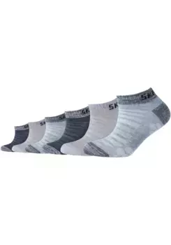 Носки-кроссовки Skechers (6 шт. в упаковке), с мягким швом на мыске, серый