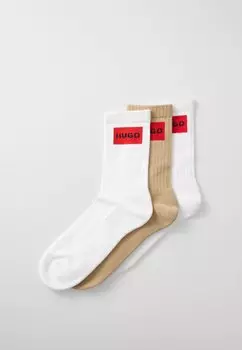 Носки LABEL 3 PACK HUGO, бежевый