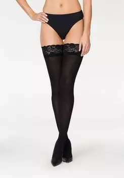 Носки LASCANA Halterlose Feinstrmpfe, черный