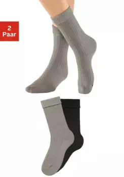 Носки Lavana (в упаковке 2 пары) модной вязки в рубчик, черный