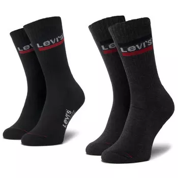 Носки Levi's, 2 шт, серый/черный