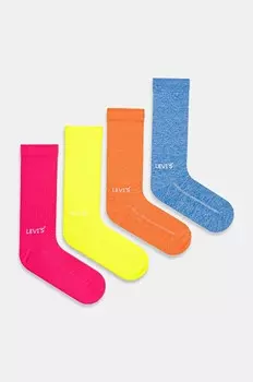 Носки Levi's, 4 шт, розовый