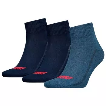 Носки Levis Batwing Logo Recycled Quarter 3 шт, синий