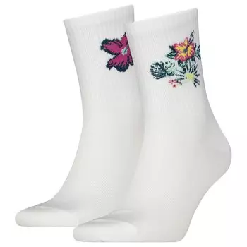 Носки Levis Placed Flower short 2 units, белый