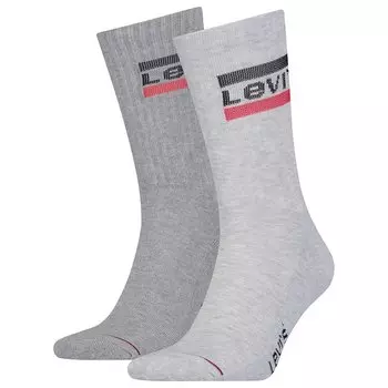 Носки Levis Regular Cut Sportswear Logo Crew 2 шт, серый