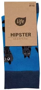 Носки Life Hipster Koty Niebieskie, 35-38