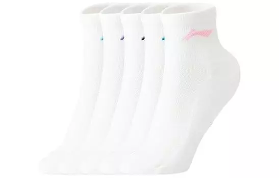 Носки LiNing Badminton Series, женские, 5 пар, белые