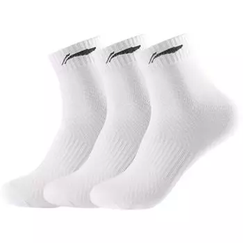 Носки LiNing до середины голени унисекс, 3 шт. в упаковке, White 3-Pack