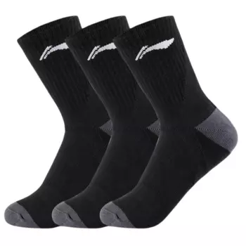 Носки LiNing до середины голени унисекс, 3 шт. в упаковке, White 3-Pack