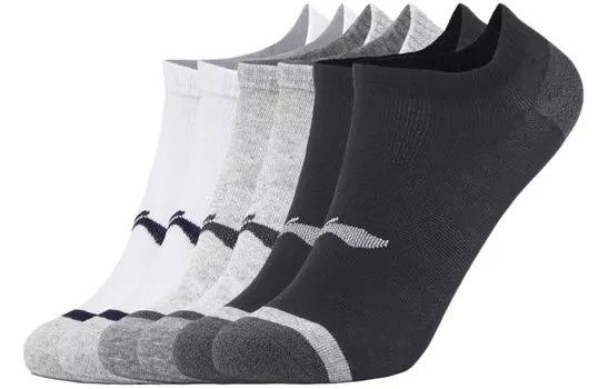 Носки LiNing Fitness Series, унисекс, 6 пар, 6 Pack (Black+White+Light Heather Gray)