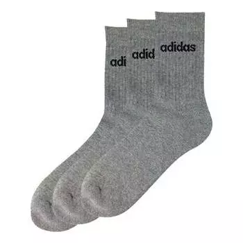 Носки logo ribbed knit sports socks 3 pairs gray Adidas, мультиколор