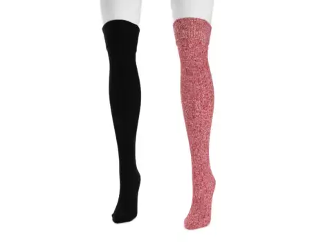 Носки Marl Women's Over-the-Knee Socks - 2 Pack Muk Luks, красный/черный