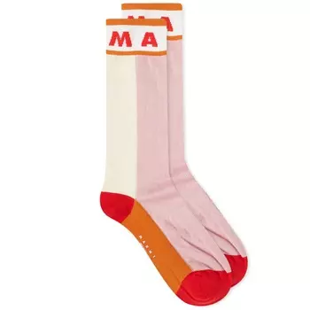 Носки Marni Logo, цвет Dahlia