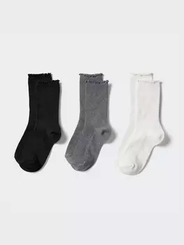 Носки mellow stitch, 3 пары Uniqlo, цвет 09 черный