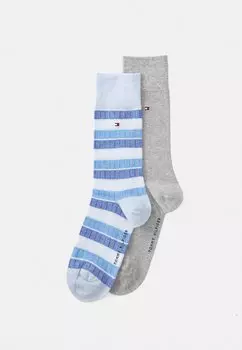 Носки MEN SOCK ONE ROW COLORBLOCK 2 PACK Tommy Hilfiger, серый