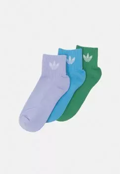 Носки MID ANKLE UNISEX 3 PACK adidas Originals, цвет semi blue burst/preloved green/violet tone