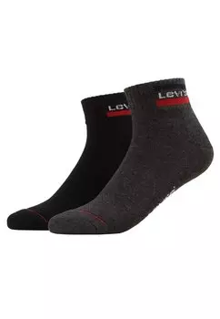 Носки Mid Cut Logo 2 Pack Levi's, серо-серый/черный
