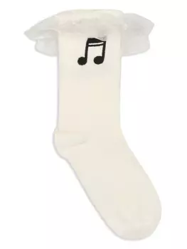 Носки Mini Rodini Musical Note, белый