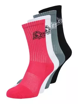 Носки Mister Tee Love Hate, цвет Graphite/Fuchsia/Black/White