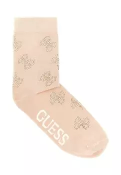 Носки MIT ALLOVER-4G STRASS LOGO Guess, светло-розовый