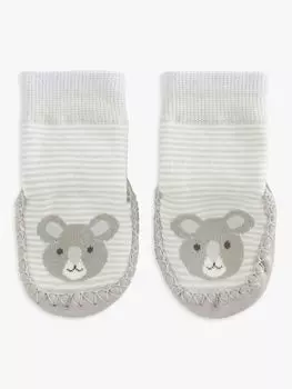 Носки-мокасины из органического хлопка Baby Koala John Lewis, серый