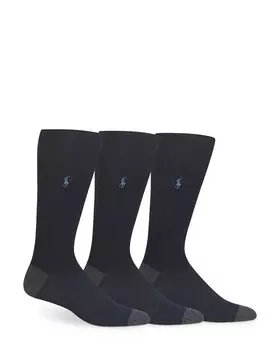 Носки мягкой вязки в рубчик Polo Ralph Lauren — набор из 3 шт, синий