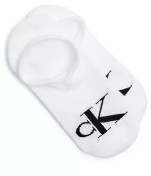 Носки мужские Calvin Klein Jeans короткие с монограммой 2 пары, белый