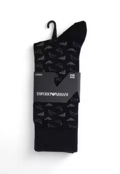 Носки мужские Emporio armani underwear с фирменным принтом, черный