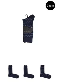 Носки мужские Emporio armani underwear с логотипом бренда 3 пары, синий