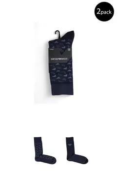 Носки мужские Emporio armani underwear с логотипом бренда 2 пары, синий