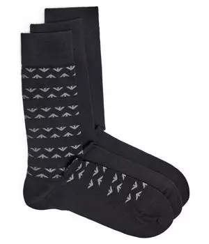 Носки мужские Emporio Armani высокие 3 пары, черный