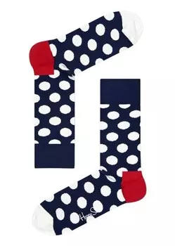 Носки мужские Happy Socks с принтом в горошек, синий