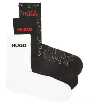 Носки мужские Hugo Bodywear с логотипом бренда 3 пары, мультиколор