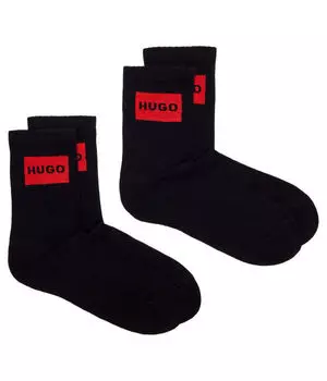 Носки мужские Hugo с логотипом 2 пары, черный