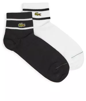 Носки мужские Lacoste с логотипом бренда 2 пары, черный/белый